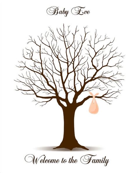 Baby Shower Guest Book Alternative Fingerprint Tree Thumb Print