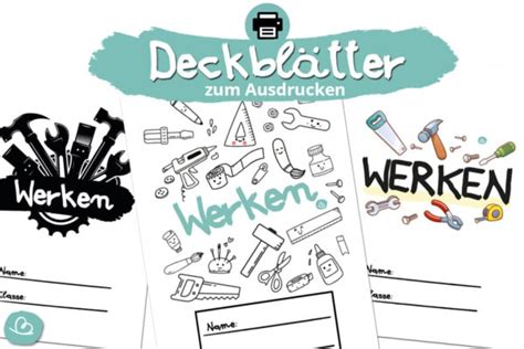 6 Deckblätter für Werken zum Ausdrucken Wunderbunt de