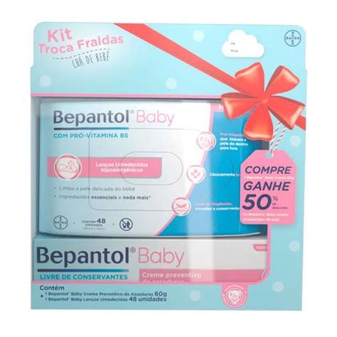 Kit Bepantol Baby Creme Contra Assadura 60g Lenço Umedecido Bepantol