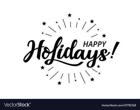 Happy Holidays Hand Drawn Royalty Free Vector Image