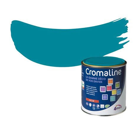 Peinture Finition Cromaline Acrylique Bleu Petrole Satine L