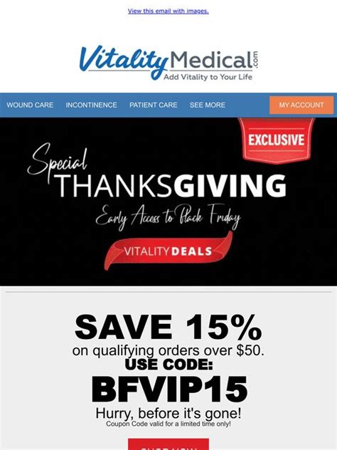 Vitality Medical Inc Friend Exclusive 15 Off Vip Early Black Friday