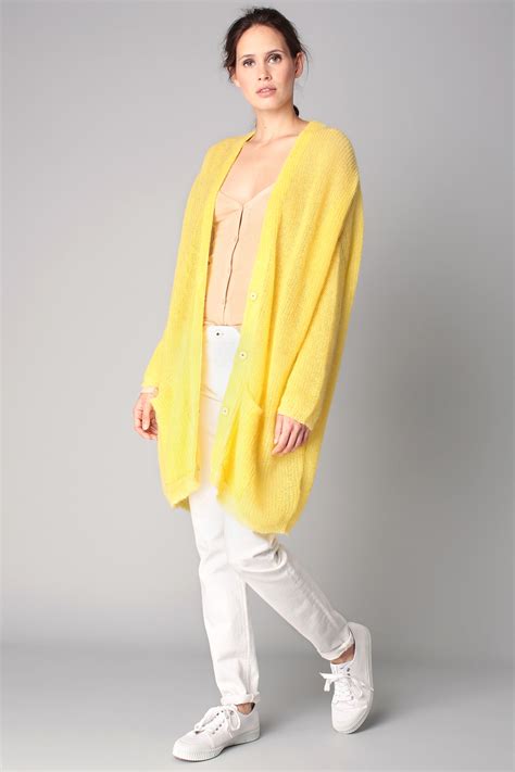 American Vintage Cardigan In Yellow Lyst