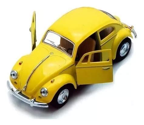 Carrinho De Ferro Fusca Clássico 1 32 Miniatura Coleção Cor Amarelo