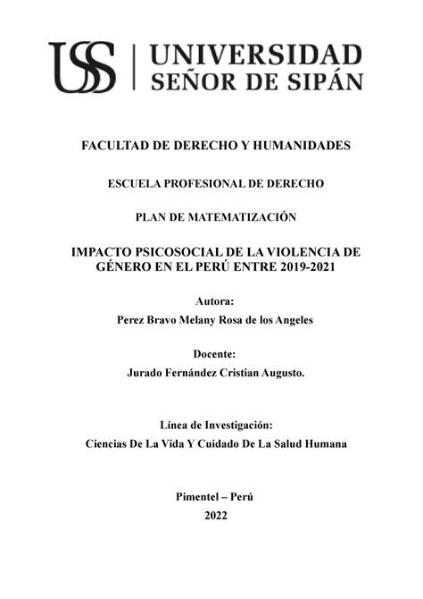 Perez Bravo Pa1 Plm Examen Facultad De Derecho Y Humanidades Escuela Profesional De Derecho