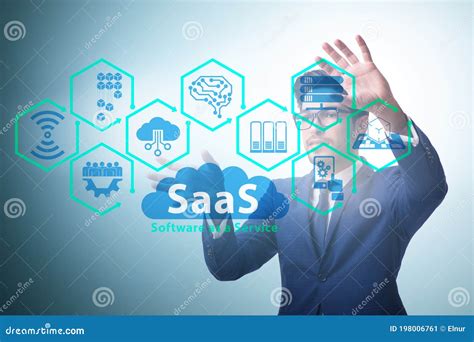 Software As A Service Saas Concept With Businessman Stock Image