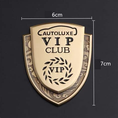 D Metal Vip Club Auto Luxury Car Trunk Fender Emblem Badge Decal