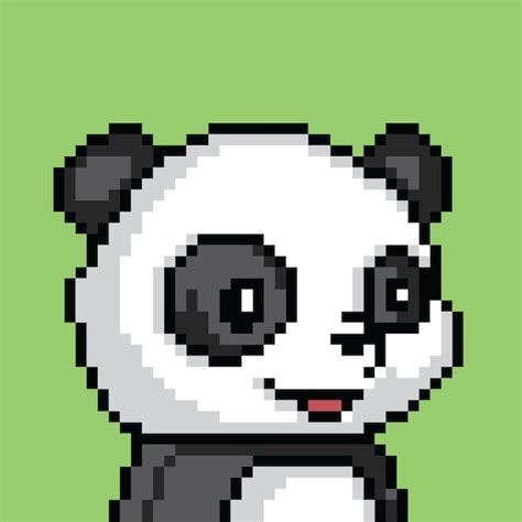 Premium Vector | Cute panda character with pixel art