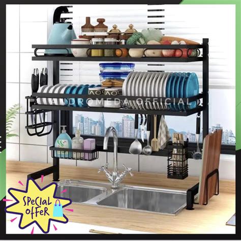 Promo Rak Wastafel Pengering Piring Anti Karat Dish Drying Rack 125cm