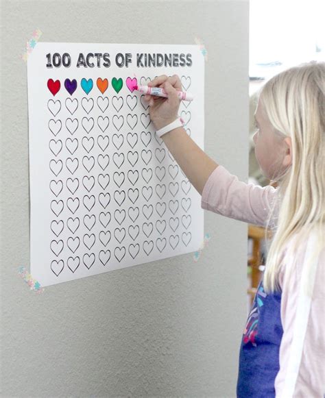 100 Acts of Kindness Free Printable Countdown Poster | Kids learning