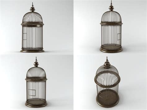 Birdcage Four Different Bird Cages 3d Model Cgtrader