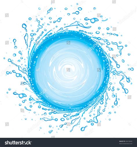 Water Splash In Round Shape Swirl Frame Vector Layered 60418342