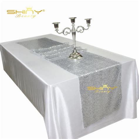 Silver Sequin Table Runner 14 X 108 Sequin Tablecloth Wholesale Silver Sequin Table Cloths