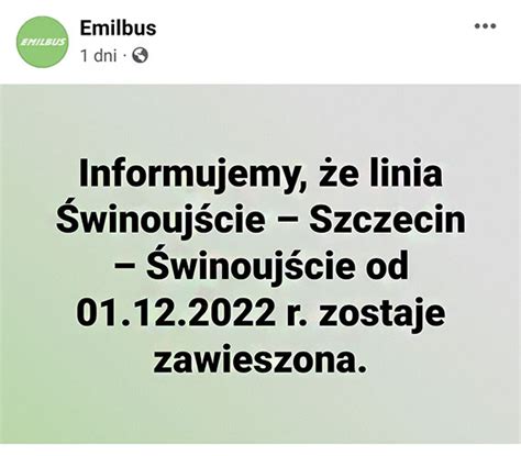 Świnoujście iswinoujscie pl Do Szczecina busem już nie pojedziemy