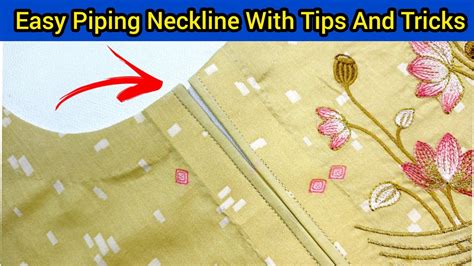 New Neck Design Cutting And Stitching Slit Neckline With Piping