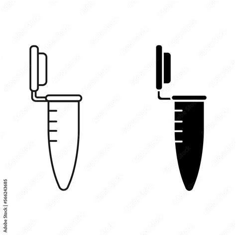 Outline And Glyph Icon Style Of Micro Centrifuge Tube Or Eppendorf Tube