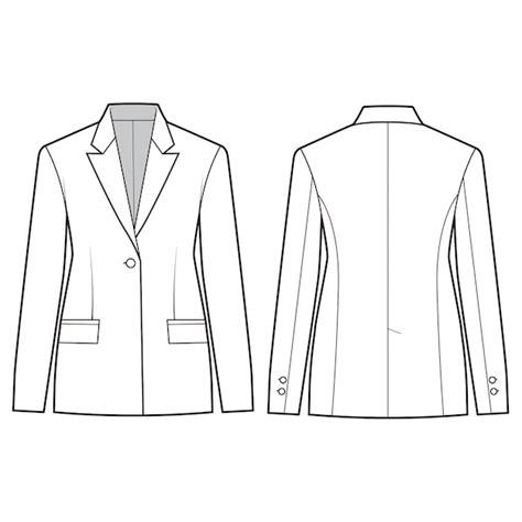 premium vector semi peaked jacket flat drawing fashion flat sketches
