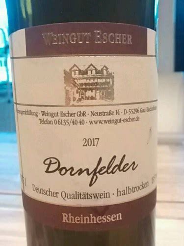 Weingut Escher Dornfelder Halbtrocken Vivino US