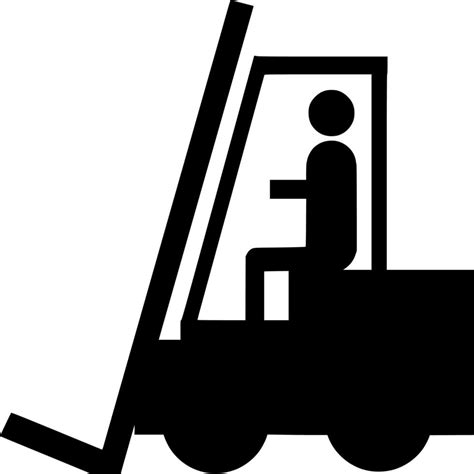 Vector Silhouette Of Forklift On White Background Vector Art