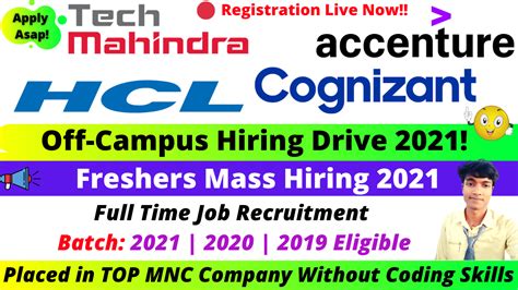 Cognizant Off Campus Drive 2021 Process Executive Any Graduates