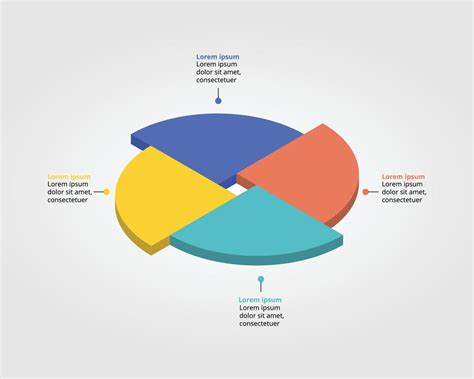 Circle Pie Chart Template For Infographic For Presentation For 4