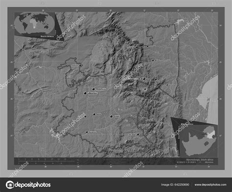 Mpumalanga Province South Africa Bilevel Elevation Map Lakes Rivers ...