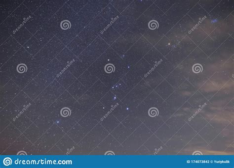 Orion Constellation on a Night Sky Stock Photo - Image of environment ...