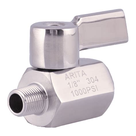 ARITA Mini Ball Valve 1 8 Stainless Steel 304 Full Port 1000PSI For