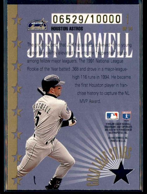 1995 Leaf Gold Stars Jeff Bagwell Houston Astros 1 EBay