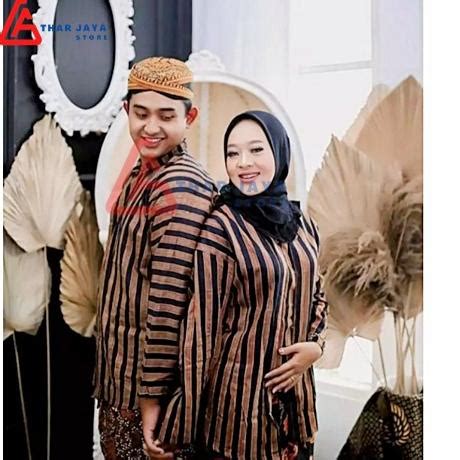 Jual Original Baju Couple Surjan Kebaya Lurik Biru Baju Lurik Adat