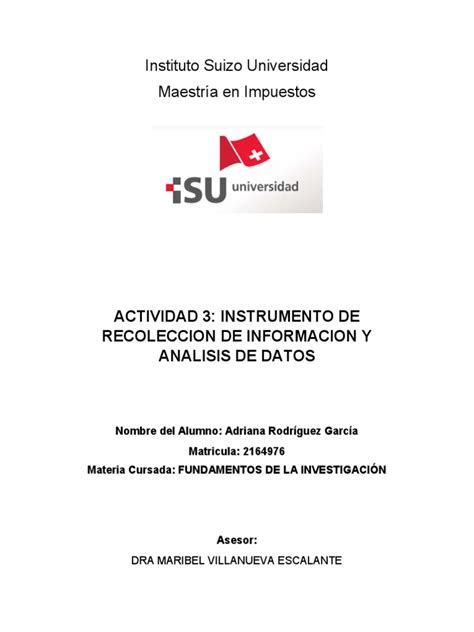 Tarea 3 Instrumentos De Recolección De Datos Pdf Archivo De