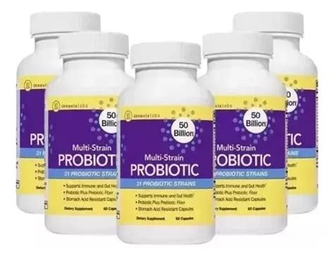 Kit 5 Multi Strain Probiotic 50 Bilhões Innovixlabs 60 Caps