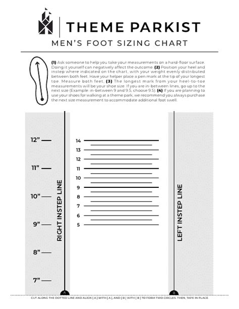 Men's Foot Sizing Chart Download Printable PDF | Templateroller