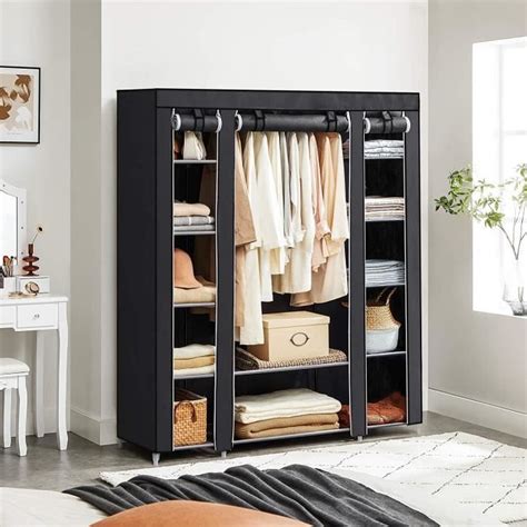 Armoire De Rangement SONGMICS Noir Penderie Dressing En Tissu Non