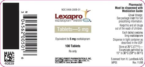 Lexapro Fda Prescribing Information Side Effects And Uses