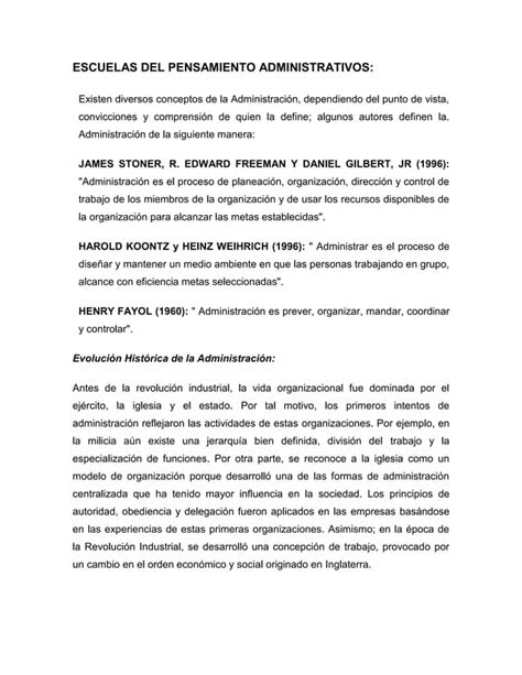 Escuelas Del Pensamiento Administrativos Pdf