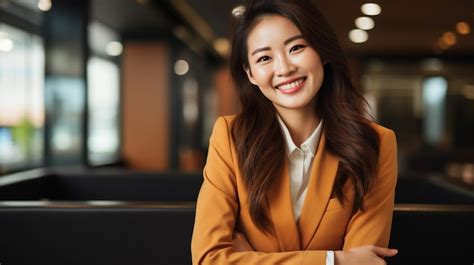 Premium AI Image Photo Portrait Of Business Woman With Enthusiastic