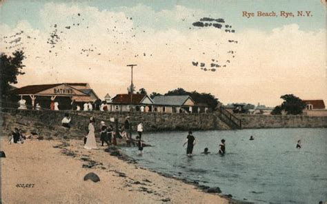 View of Rye Beach New York Postcard