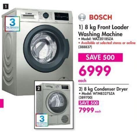 Bosch 1 8 Kg Front Loader Washing Machine Offer At Makro