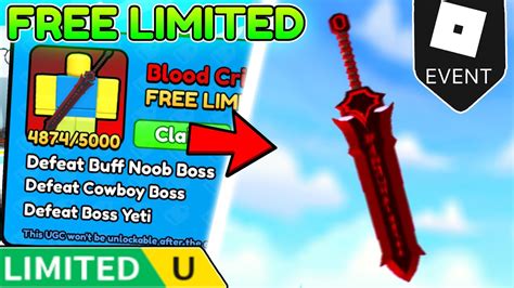 Free Blood Crimson Sword Ugc Free Limited Items Roblox Youtube