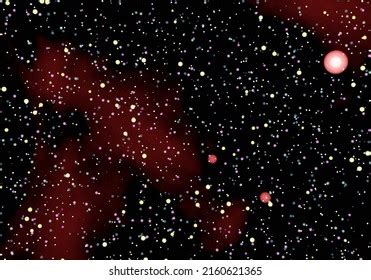 Night Red Stars Galaxy Universe Filled Stock Illustration 2160621365 ...