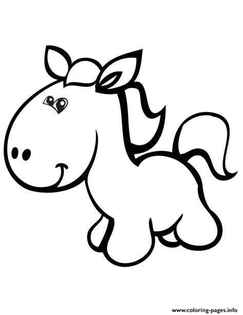 Cute Cartoon Pony Horse Coloring Page Coloring page Printable