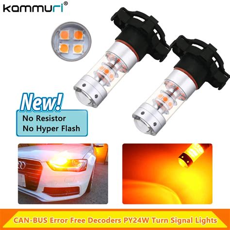 Kammuri Canbus Py24w Led Bulbs For Bmw Front Turn Signal Lights Fit E90e92 3 Series F10f07 5