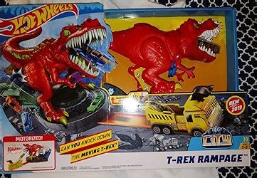 Amazon Hot Wheels Toy Car Track Set T Rex Rampage Playset Scale Vehicle Launch