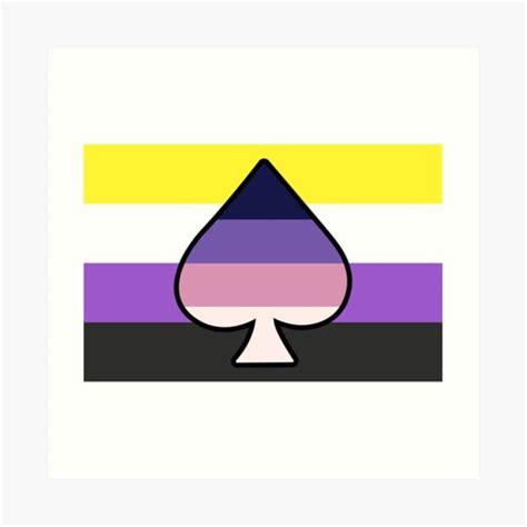 Asexual Spectrum And Non Binary Pride Flag With Ace Of Spades Art