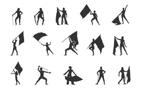 Color Guard Silhouette Vector Art, Icons, and Graphics for Free Download