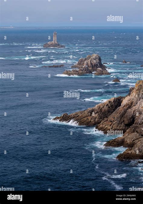 Pointe Du Raz Rocky Cape With The Offshore Lighthouses Phare De La