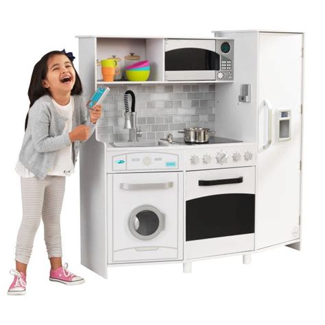 Large Play Kitchen with Lights & Sounds - White - Lola's Rooms