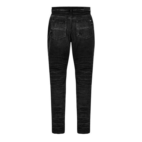 Amiri Stack Straight Jeans Men Faded Black Flannels