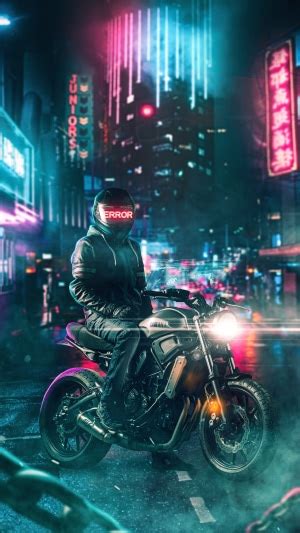 Yamaha Biker Artist Artwork Digital Art Hd 4k Neon Cyberpunk HD